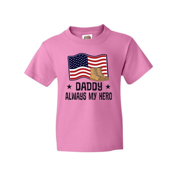 Inktastic Military Daddy Always My Hero Youth T-Shirt