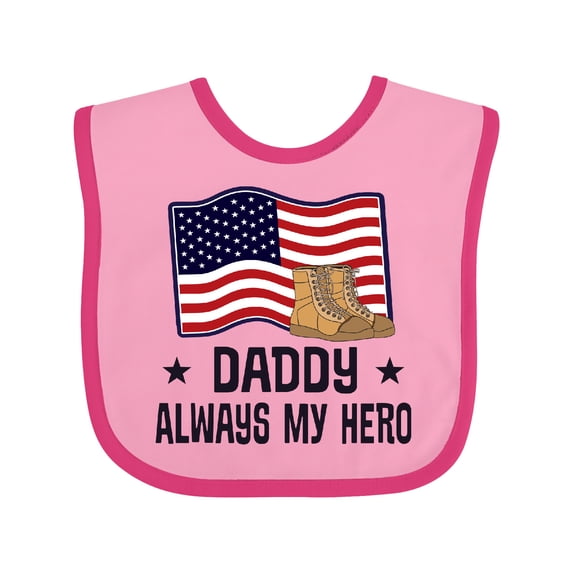 Inktastic Military Daddy Always my Hero Boys or Girls Baby Bib
