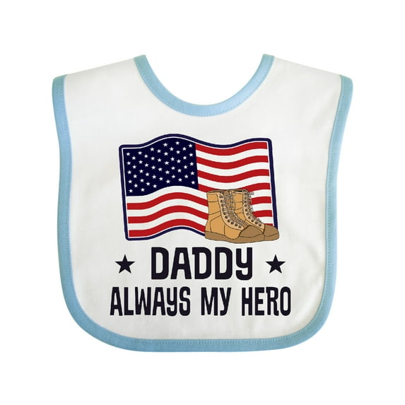 Inktastic Military Daddy Always my Hero Boys or Girls Baby Bib