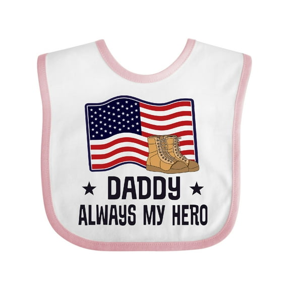 Inktastic Military Daddy Always my Hero Boys or Girls Baby Bib