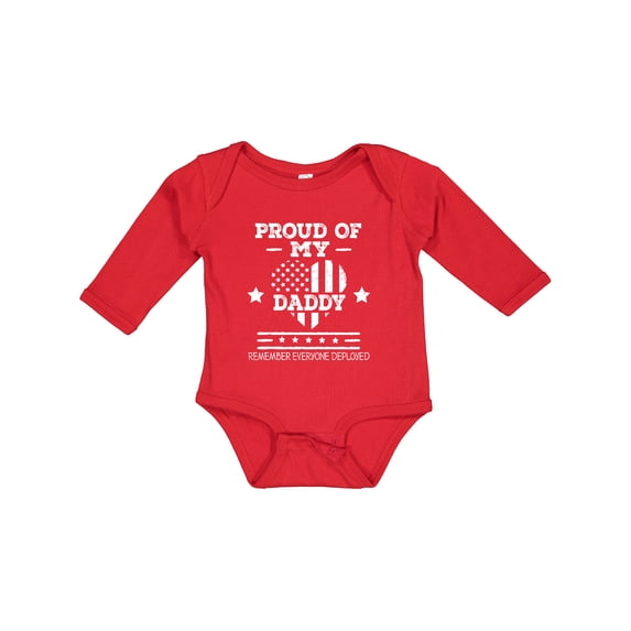 Inktastic Military Daddy Red Friday Deployed Boys or Girls Long Sleeve Baby Bodysuit