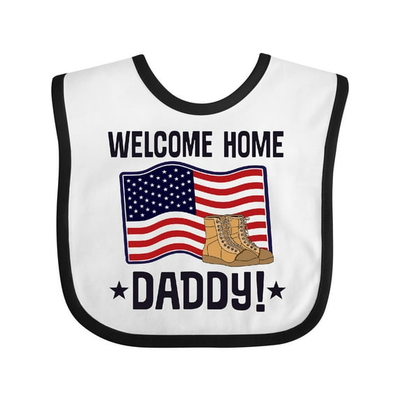 Inktastic Military Daddy Welcome Home Boys or Girls Baby Bib
