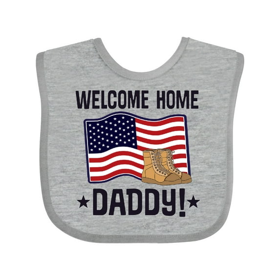 Inktastic Military Daddy Welcome Home Boys or Girls Baby Bib