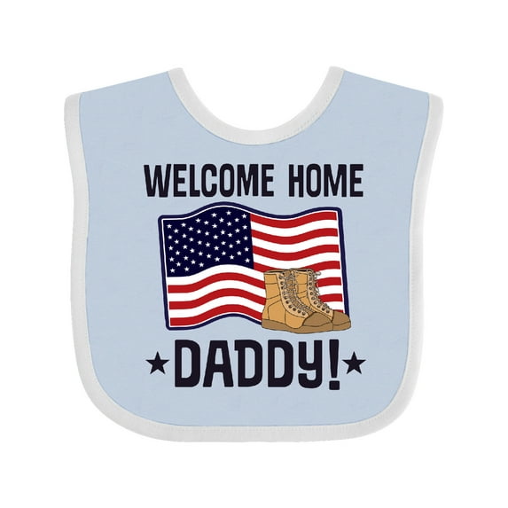 Inktastic Military Daddy Welcome Home Boys or Girls Baby Bib