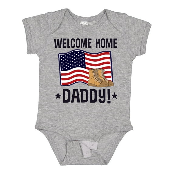 Inktastic Military Daddy Welcome Home Boys or Girls Baby Bodysuit