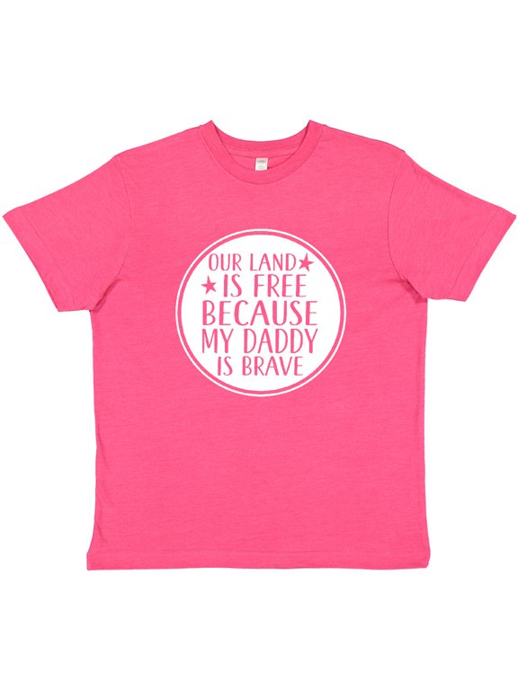 Military Daddy is Brave Land is Free Youth T-Shirt