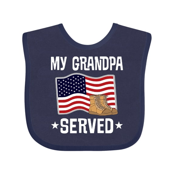 Inktastic Military Grandson My Grandpa Served Boys or Girls Baby Bib