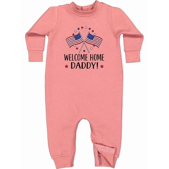 Inktastic Military Homecoming Welcome Home Daddy Baby Fleece Romper