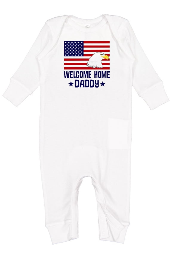 Military Homecoming Welcome Home Daddy Baby Romper Coveralls
