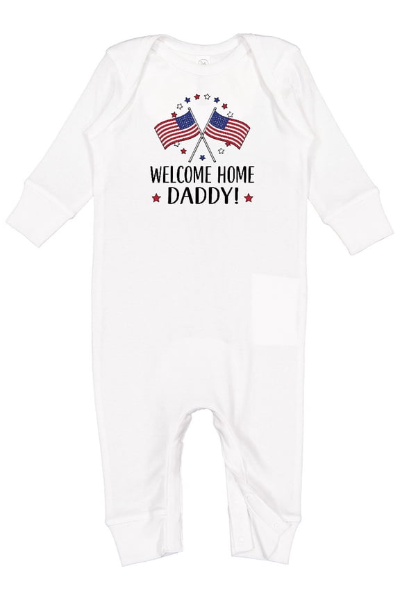 Military Homecoming Welcome Home Daddy Baby Romper Coveralls