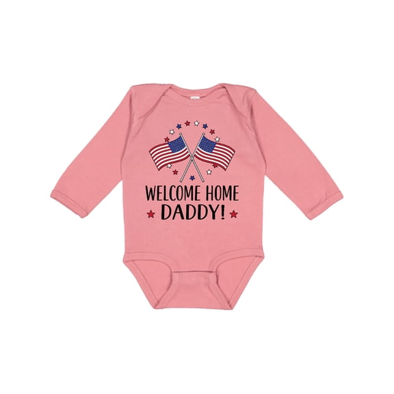 Inktastic Military Homecoming Welcome Home Daddy Boys or Girls Long Sleeve Baby Bodysuit