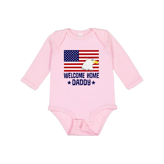 Inktastic Military Homecoming Welcome Home Daddy Boys or Girls Long Sleeve Baby Bodysuit