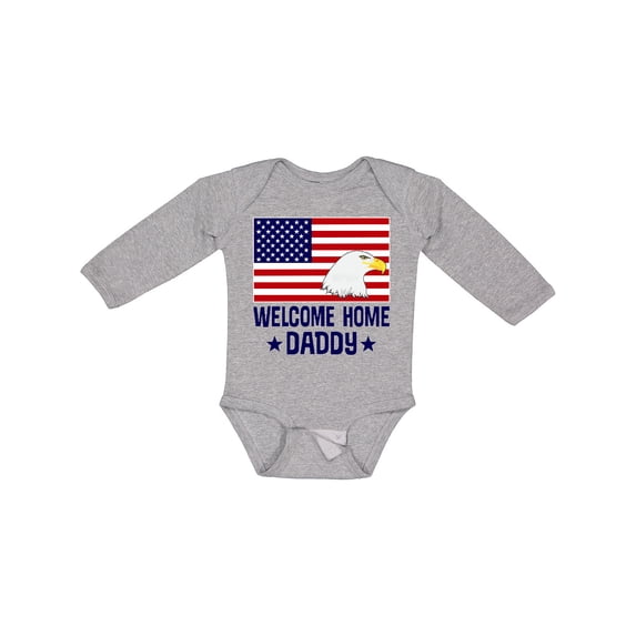 Inktastic Military Homecoming Welcome Home Daddy Boys or Girls Long Sleeve Baby Bodysuit