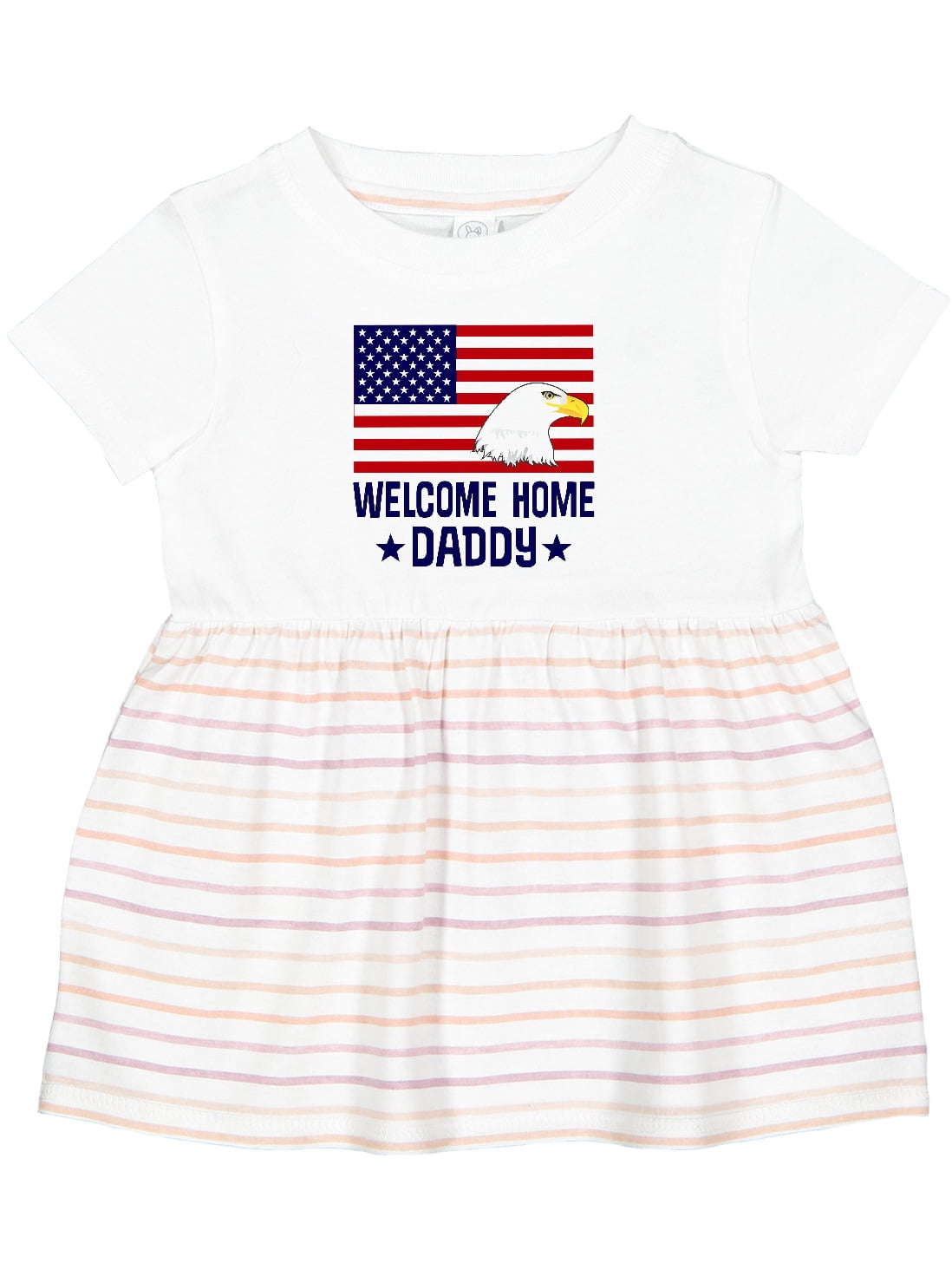 deployment homecoming dresses Military Daddy Welcome Home Baby Dress White / 18M shimmering gown