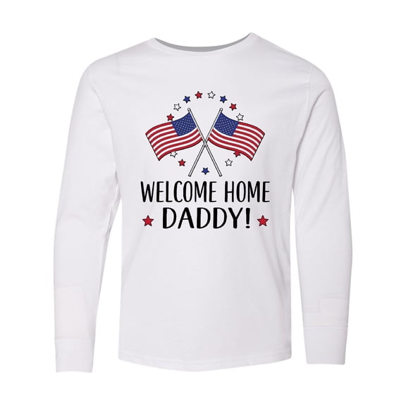 Inktastic Military Homecoming Welcome Home Daddy Long Sleeve Youth T-Shirt