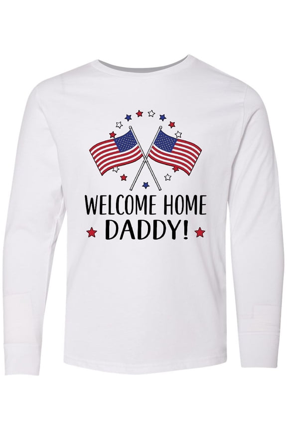 Military Homecoming Welcome Home Daddy Long Sleeve Youth T-Shirt
