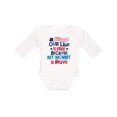 thumbnail image 1 of Inktastic Military Land is Free Mommy is Brave Boys or Girls Long Sleeve Baby Bodysuit, 1 of 5