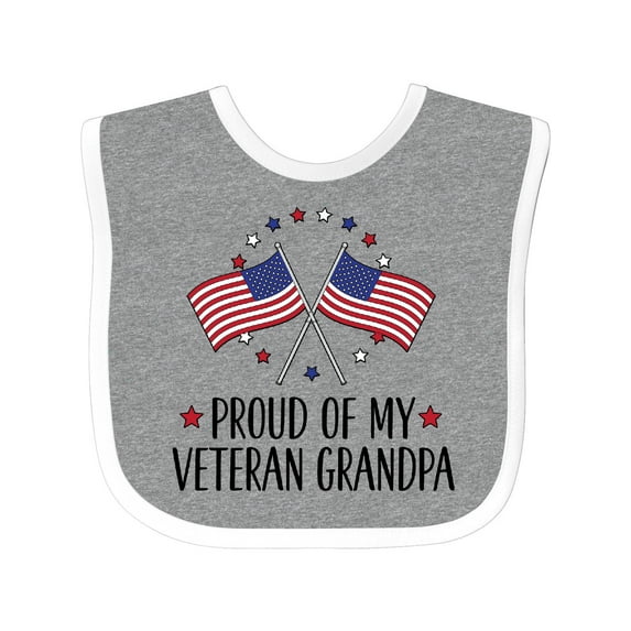 Inktastic Military Proud of Veteran Grandpa Boys or Girls Baby Bib
