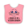 thumbnail image 1 of Inktastic Military Proud of Veteran Grandpa Boys or Girls Baby Bib, 1 of 4