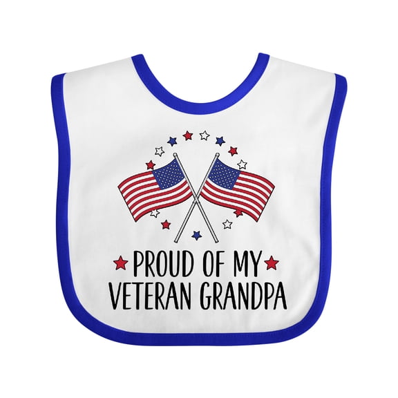 Inktastic Military Proud of Veteran Grandpa Boys or Girls Baby Bib