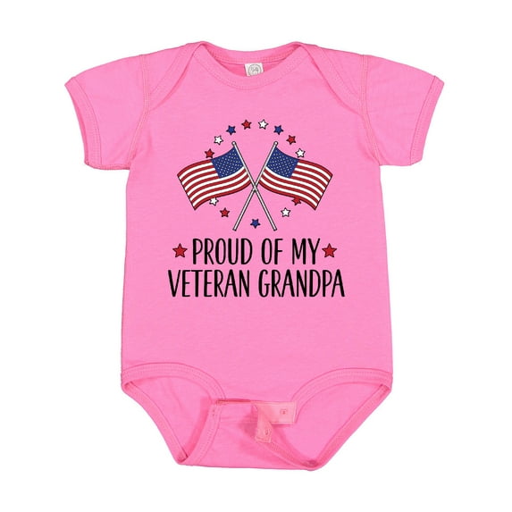 Inktastic Military Proud of Veteran Grandpa Boys or Girls Baby Bodysuit