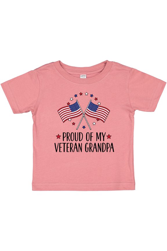 Military Proud of Veteran Grandpa Boys or Girls Baby T-Shirt