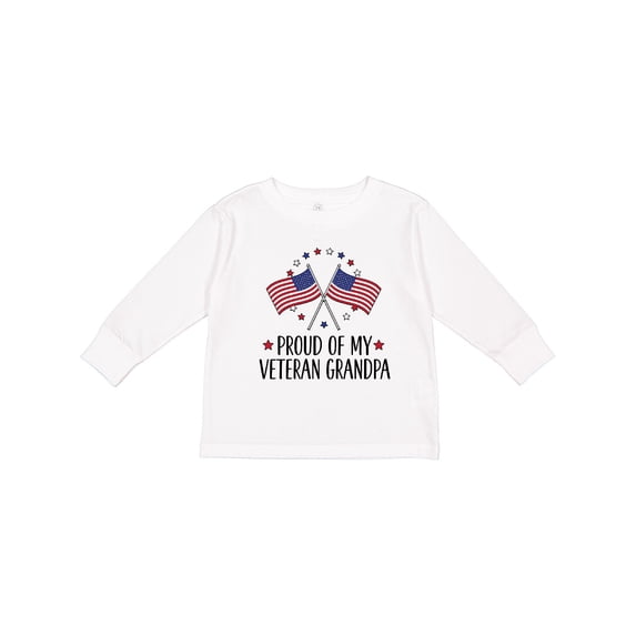 Inktastic Military Proud of Veteran Grandpa Boys or Girls Long Sleeve Toddler T-Shirt
