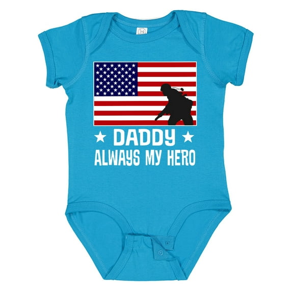 Inktastic Military Soldier Daddy Always My Hero Boys or Girls Baby Bodysuit