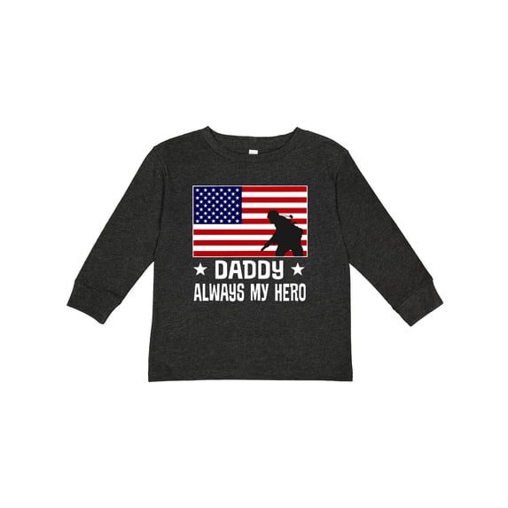 Inktastic Military Soldier Daddy Always My Hero Boys or Girls Long Sleeve Toddler T-Shirt