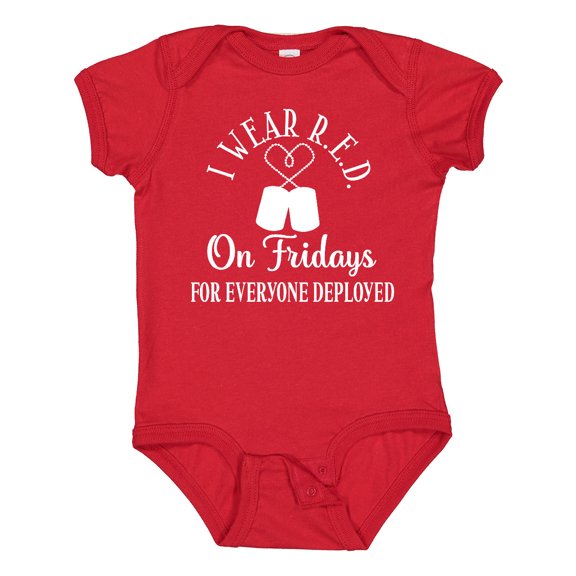 Inktastic Military Support I Wear Red Friday Boys or Girls Baby Bodysuit
