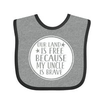 Inktastic Military Uncle Land is Free Nephew Boys or Girls Baby Bib