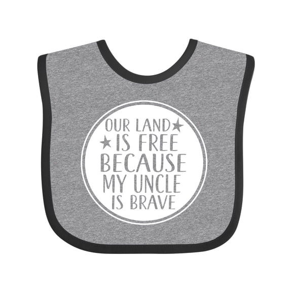 Inktastic Military Uncle Land is Free Nephew Boys or Girls Baby Bib