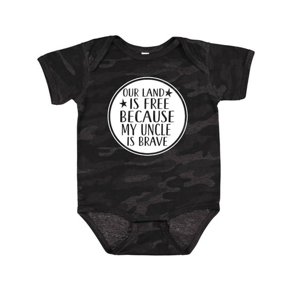 Inktastic Military Uncle Land is Free Nephew Boys or Girls Baby Bodysuit