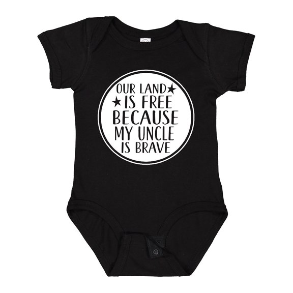 Inktastic Military Uncle Land is Free Nephew Boys or Girls Baby Bodysuit