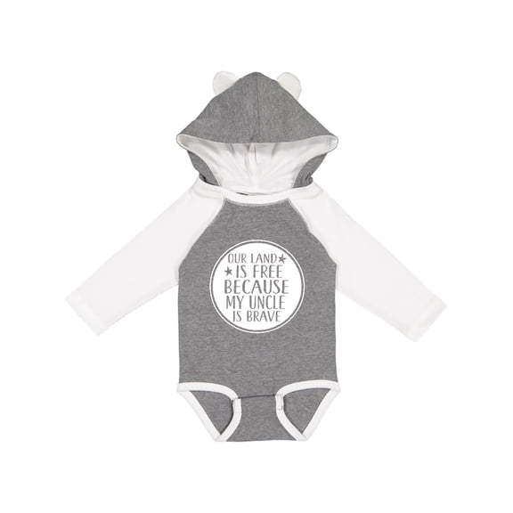 Inktastic Military Uncle Land is Free Nephew Boys or Girls Long Sleeve Baby Bodysuit
