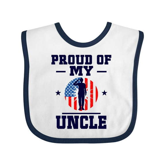 Inktastic Military Uncle Proud Nephew Boys or Girls Baby Bib