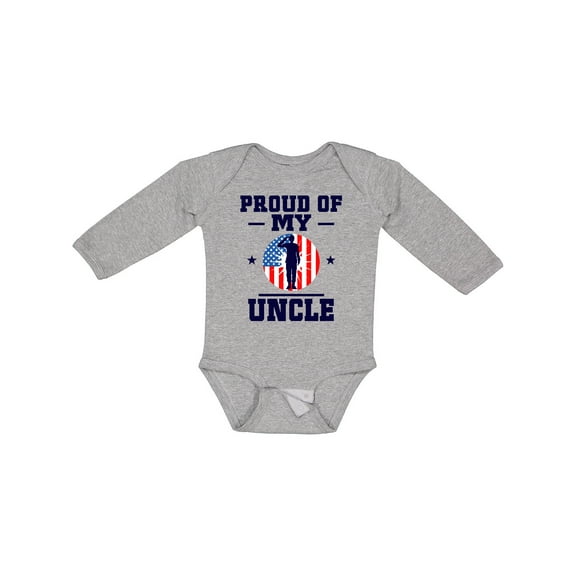 Inktastic Military Uncle Proud Nephew Boys or Girls Long Sleeve Baby Bodysuit