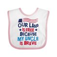 thumbnail image 1 of Inktastic Military Uncle Proud Nephew Freedom Boys or Girls Baby Bib, 1 of 4