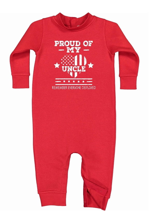 Military Uncle Red Friday Baby Fleece Romper