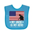 thumbnail image 1 of Inktastic Military Uncle is My Hero Us Flag Boys or Girls Baby Bib, 1 of 4