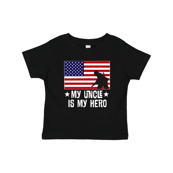 Inktastic Military Uncle is My Hero Us Flag Boys or Girls Baby T-Shirt