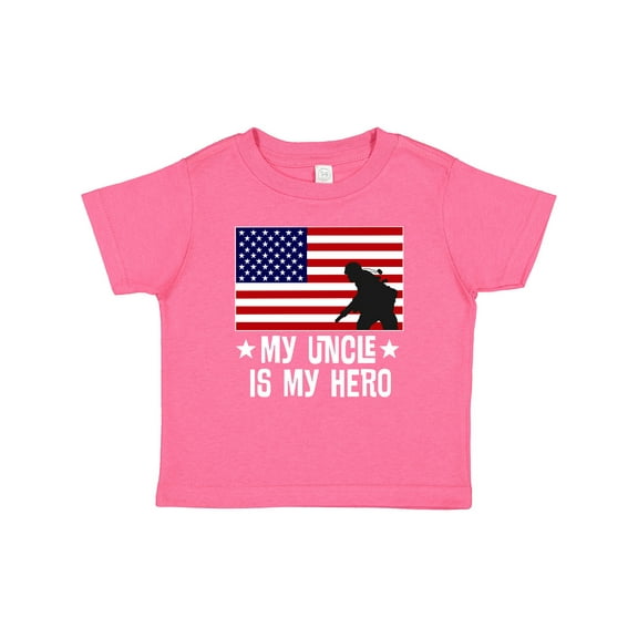 Inktastic Military Uncle is My Hero Us Flag Boys or Girls Baby T-Shirt