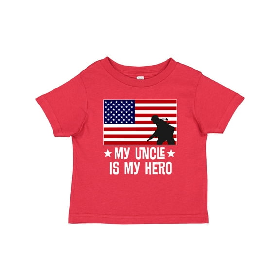 Inktastic Military Uncle is My Hero Us Flag Boys or Girls Baby T-Shirt