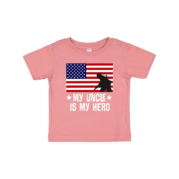 Inktastic Military Uncle is My Hero Us Flag Boys or Girls Baby T-Shirt