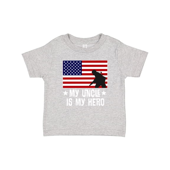 Inktastic Military Uncle is My Hero Us Flag Boys or Girls Baby T-Shirt