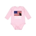 thumbnail image 1 of Inktastic Military Uncle is My Hero Us Flag Boys or Girls Long Sleeve Baby Bodysuit, 1 of 5