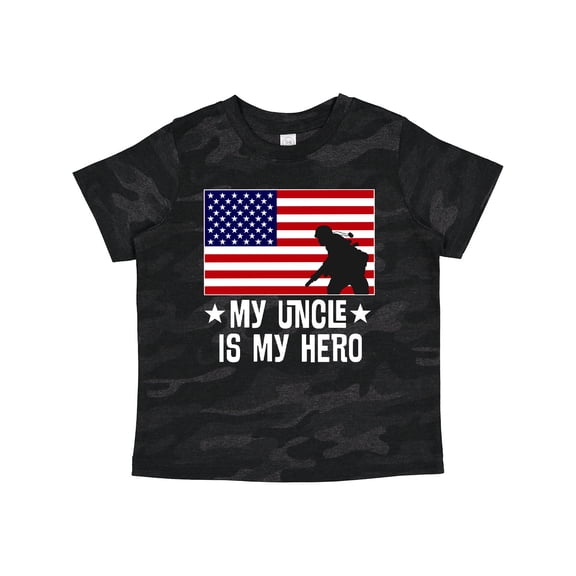 Inktastic Military Uncle is My Hero US Flag Boys or Girls Toddler T-Shirt
