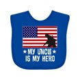 thumbnail image 1 of Inktastic Military Uncle is My Hero Us Flag Boys or Girls Baby Bib, 1 of 4