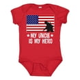 thumbnail image 1 of Inktastic Military Uncle is My Hero Us Flag Boys or Girls Baby Bodysuit, 1 of 5