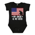 thumbnail image 1 of Inktastic Military Uncle is My Hero Us Flag Boys or Girls Baby Bodysuit, 1 of 5